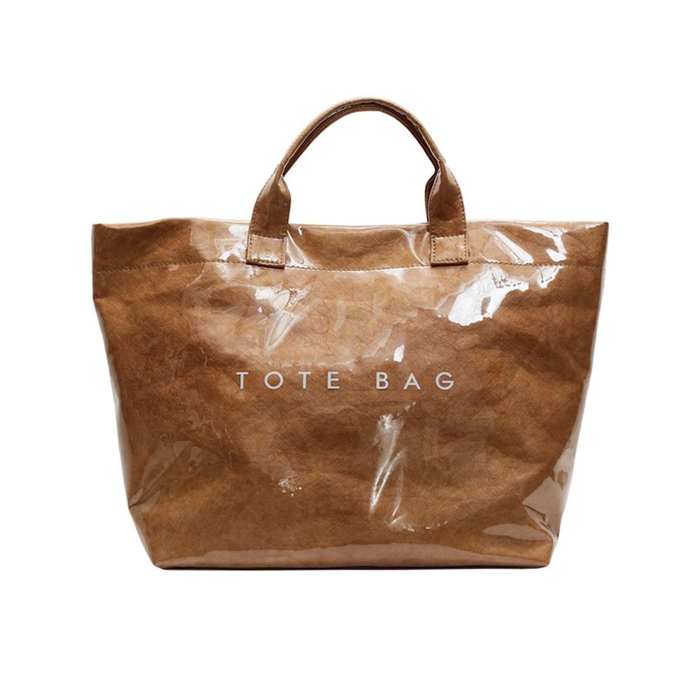Large Pvc Tote Bag Clear Plastic Handbags Top Handle Handbag, Clear -_-